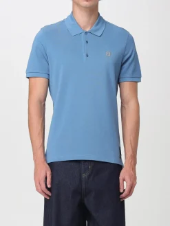 Polo in cotone con logo FF Fendi