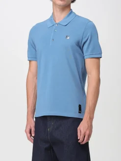 Polo in cotone con logo FF Fendi