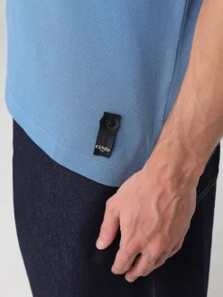 Polo in cotone con logo FF Fendi
