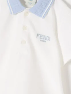 Polo in cotone con logo Fendi