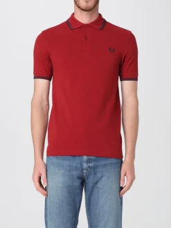 Polo in cotone con logo ricamato Fred Perry