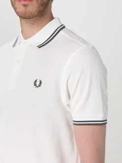 Polo in cotone con logo ricamato Fred Perry