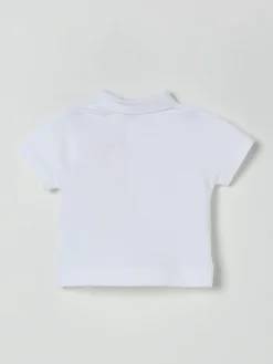 Polo in cotone con logo ricamato Burberry