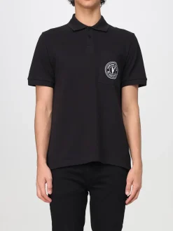 Polo in cotone con logo Versace Jeans Couture