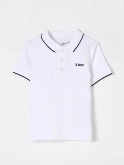 Polo in cotone con mini logo Boss