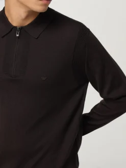 Polo in lana con zip Emporio Armani