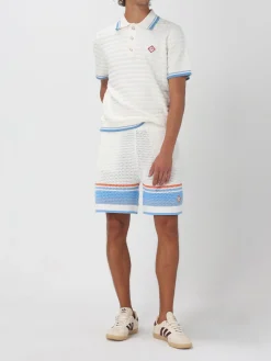 Polo in maglia di cotone con logo Casablanca