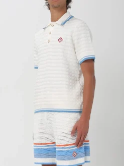 Polo in maglia di cotone con logo Casablanca