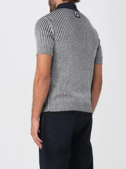 Polo in maglia di viscosa a coste Fendi
