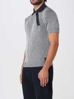 Polo in maglia di viscosa a coste Fendi