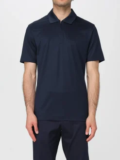 Polo in misto cotone con zip Boss