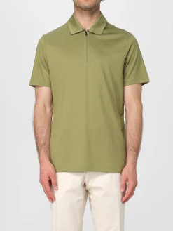 Polo in misto cotone con zip Boss