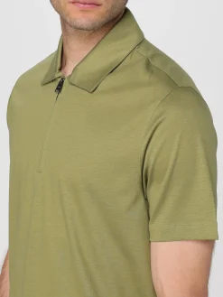 Polo in misto cotone con zip Boss