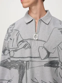 Polo JW Anderson in cotone stampato