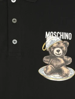 Polo Moschino Couture in cotone con logo