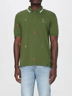 Polo SUN68 in cotone con ricami