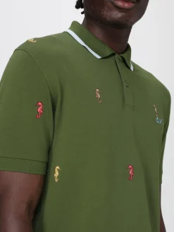Polo SUN68 in cotone con ricami
