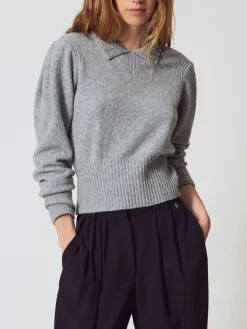 Polo Twinset Actitude in misto lana con strass