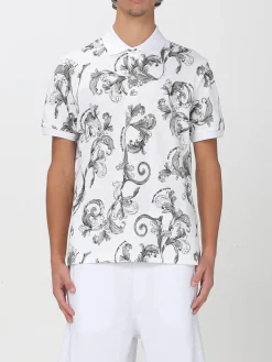 Polo Versace Jeans Couture in cotone con stampa Baroque