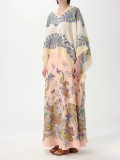 Poncho in seta con stampa paisley Etro