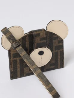 Portacarte di credito Fendi Best Friends Forever in pelle e cotone spalmato