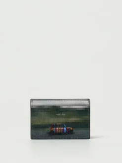 Portacarte di credito Pixelated Mini Paul Smith in pelle saffiano