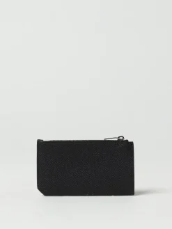 Portacarte di credito Saint Laurent in pelle grain de poudre