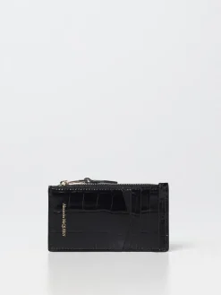 Portacarte di credito Skull McQueen in pelle stampa cocco