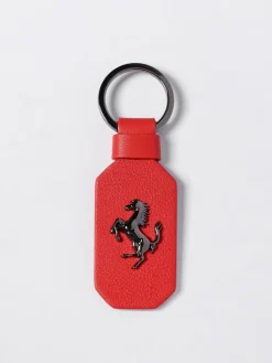 Portachiavi in pelle bovina con logo Ferrari