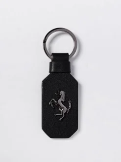 Portachiavi in pelle bovina con logo Ferrari
