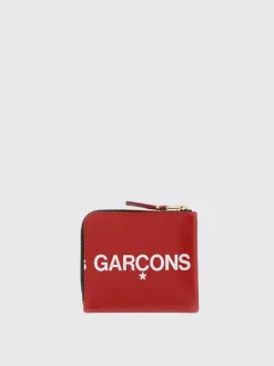 Portafoglio Comme Des Garçons in pelle con stampa logo