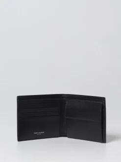 Portafoglio Saint Laurent in pelle liscia