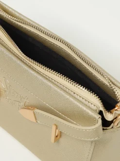 Pouch Quira Grain Secret Pon-Pon in pelle sintetica saffiano