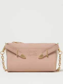 Pouch Quira Grain Secret Pon-Pon in pelle sintetica saffiano