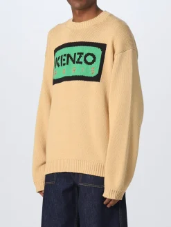 Pullover Kenzo con logo intarsiato a contrasto