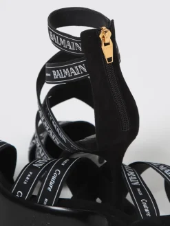 Pump Couture Ribbon Balmain cut-out in nylon e camoscio