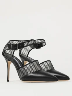 Pump Jatelah Manolo Blahnik in nappa e nylon a rete