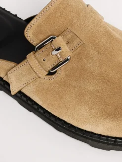 Sabot Moschino Couture in camoscio