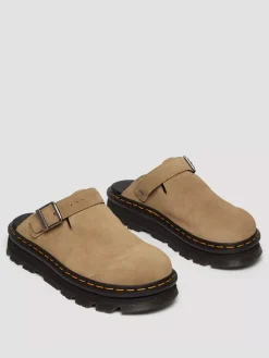 Sabot platform Zegzag Dr. Martens in camoscio