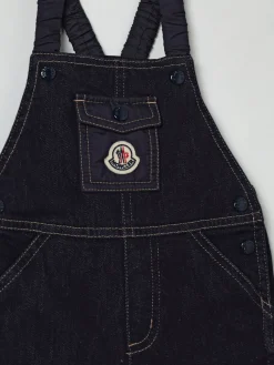 Salopette di jeans con logo Moncler