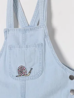 Salopette di jeans Stella McCartney Kids con ricami