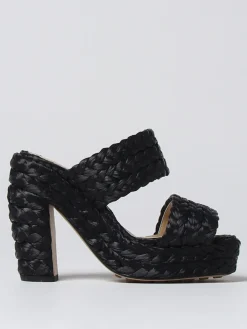 Sandalo Canalazzo Bottega Veneta in rafia intrecciata