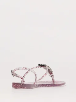 Sandalo Casadei in gomma glitter con strass applicati