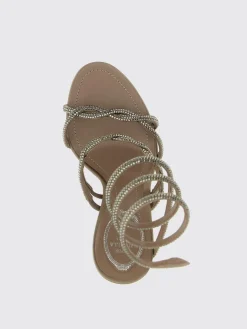 Sandalo Cleo Rene Caovilla in raso con strass all over