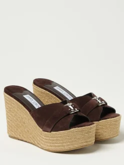 Sandalo con zeppa Leda Jimmy Choo in camoscio