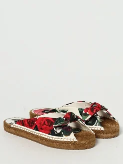 Sandalo Dolce & Gabbana in cotone con stampa floreale