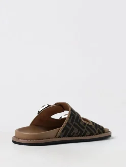 Sandalo Feel Fendi in misto cotone jacquard e pelle