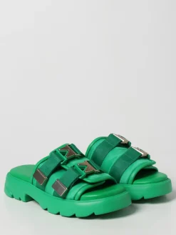 Sandalo Flash Flat Bottega Veneta in gomma e tela