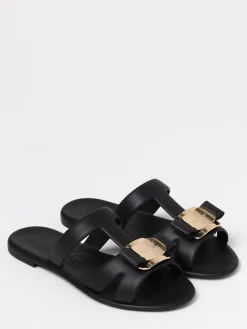 Sandalo flat in gomma con fiocco Vara Ferragamo