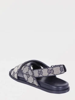 Sandalo Gucci in misto cotone con logo GG jacquard